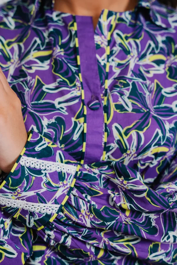 Purple Kurta Trouser - Image 2