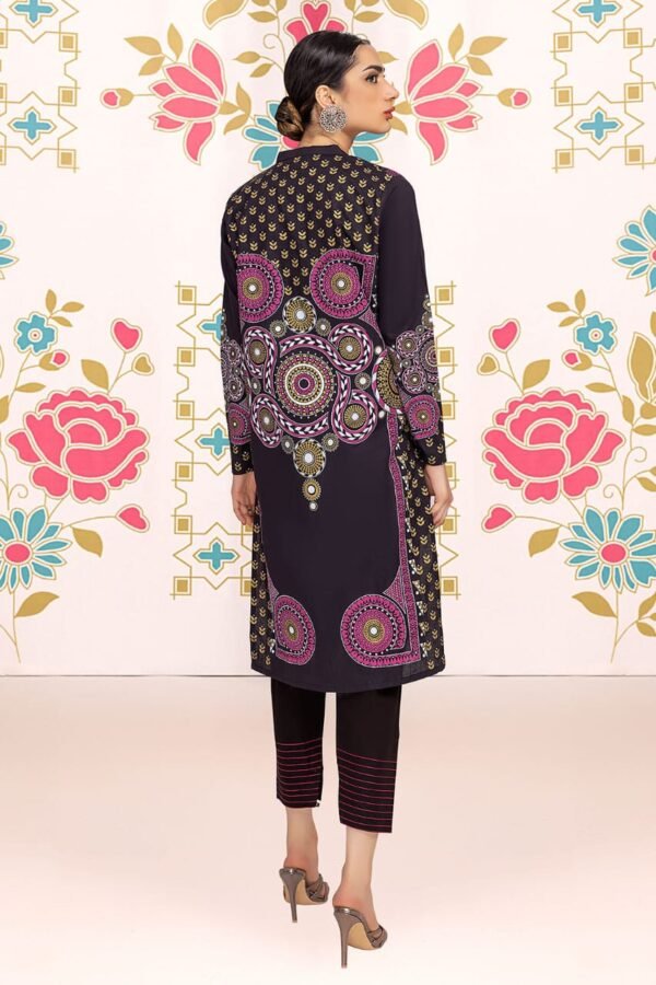 So Kamal Paste Print Lawn Shirt -Black - Image 2