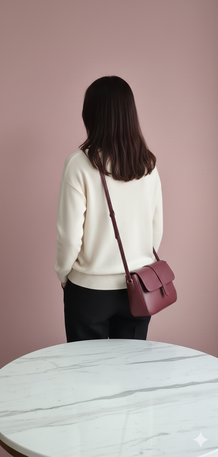 EASY WEAR CROSS BODY - MAROON - Image 2